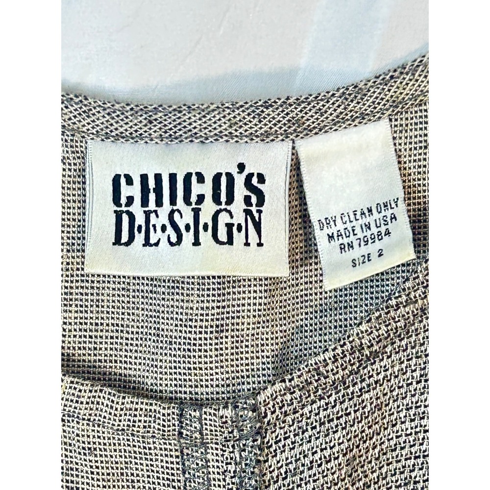 Chicos Design Linen Blend Patchwork Sleeveless Mi… - image 2